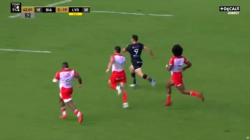 VIDEO. Top 14. Baptiste Couilloud claque un triplé face au Biarritz de son frère Barnabé